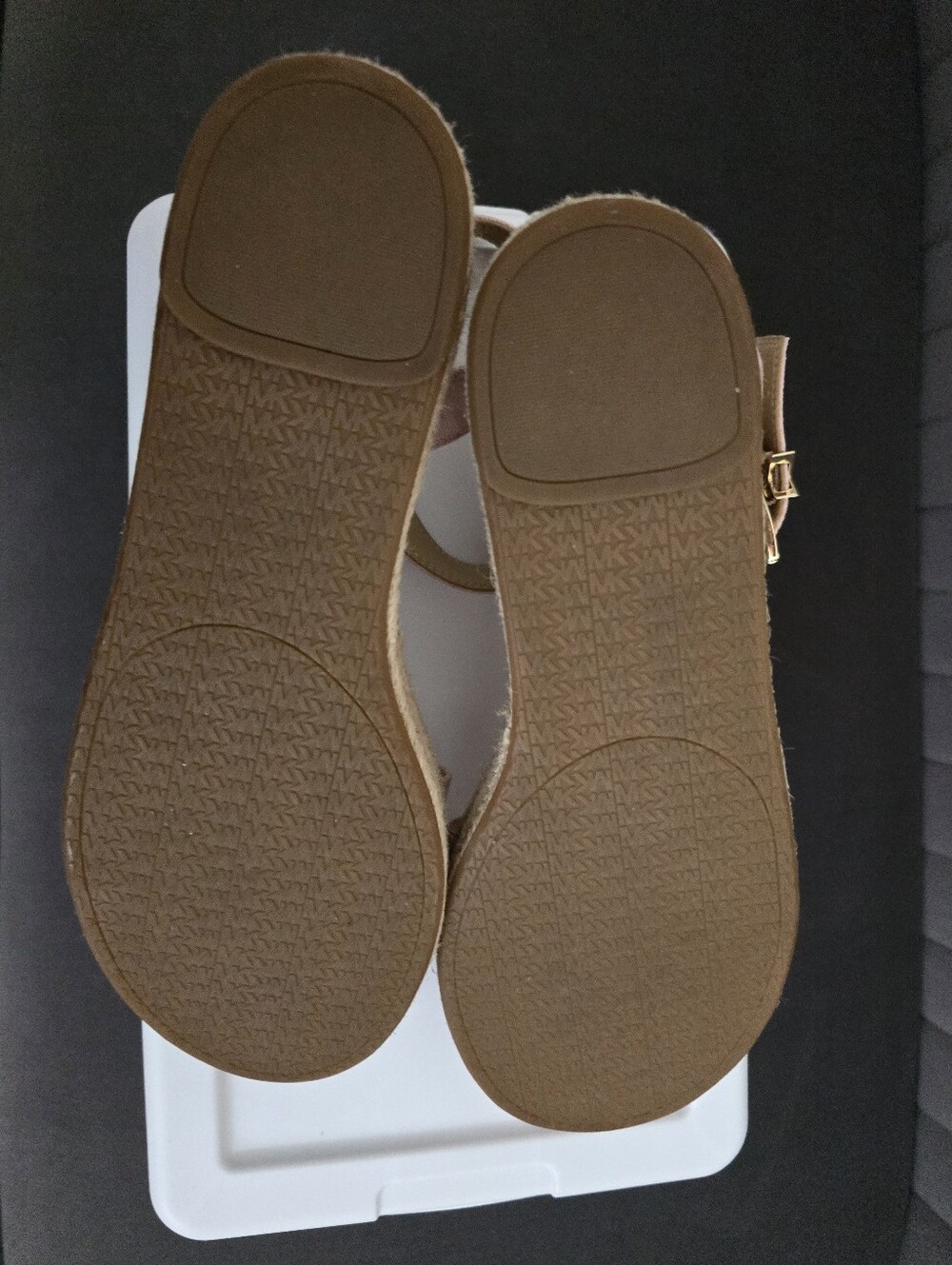 Michael Kors (Two Pair) Light Blue Logo And Pink Espadrille Platform Sandals - Picture 10 of 11